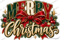 Merry Christmas Red Bow — Ready-to-Press DTF Transfer