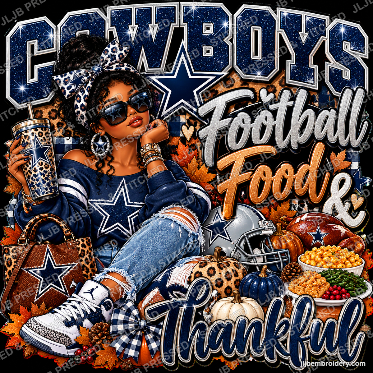 Cowboys Football, Food & Thankful — Ready-to-Press DTF Transfer