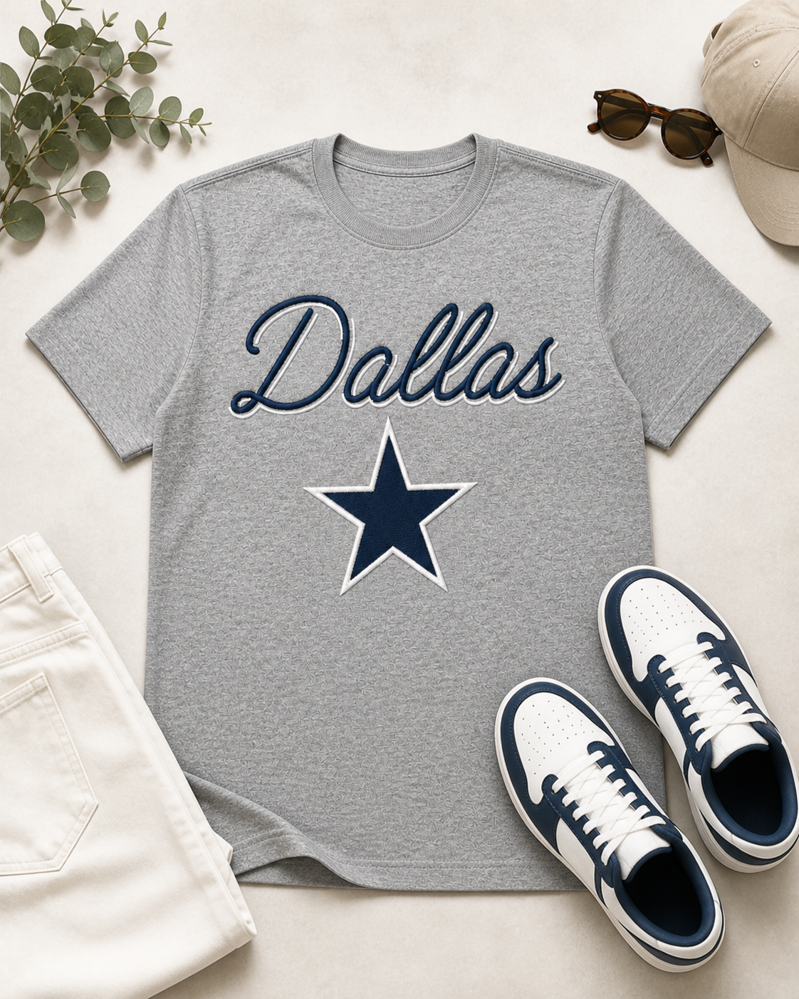 Dallas Puff Embroidery T-Shirt