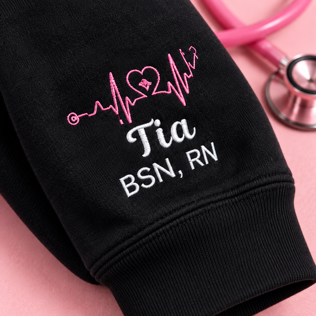 Personalized RN Sequin Hoodie – Custom Nurse Graduation Gift