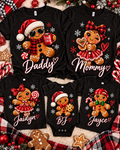 Gingerbread family design with coordinating baby bodysuit