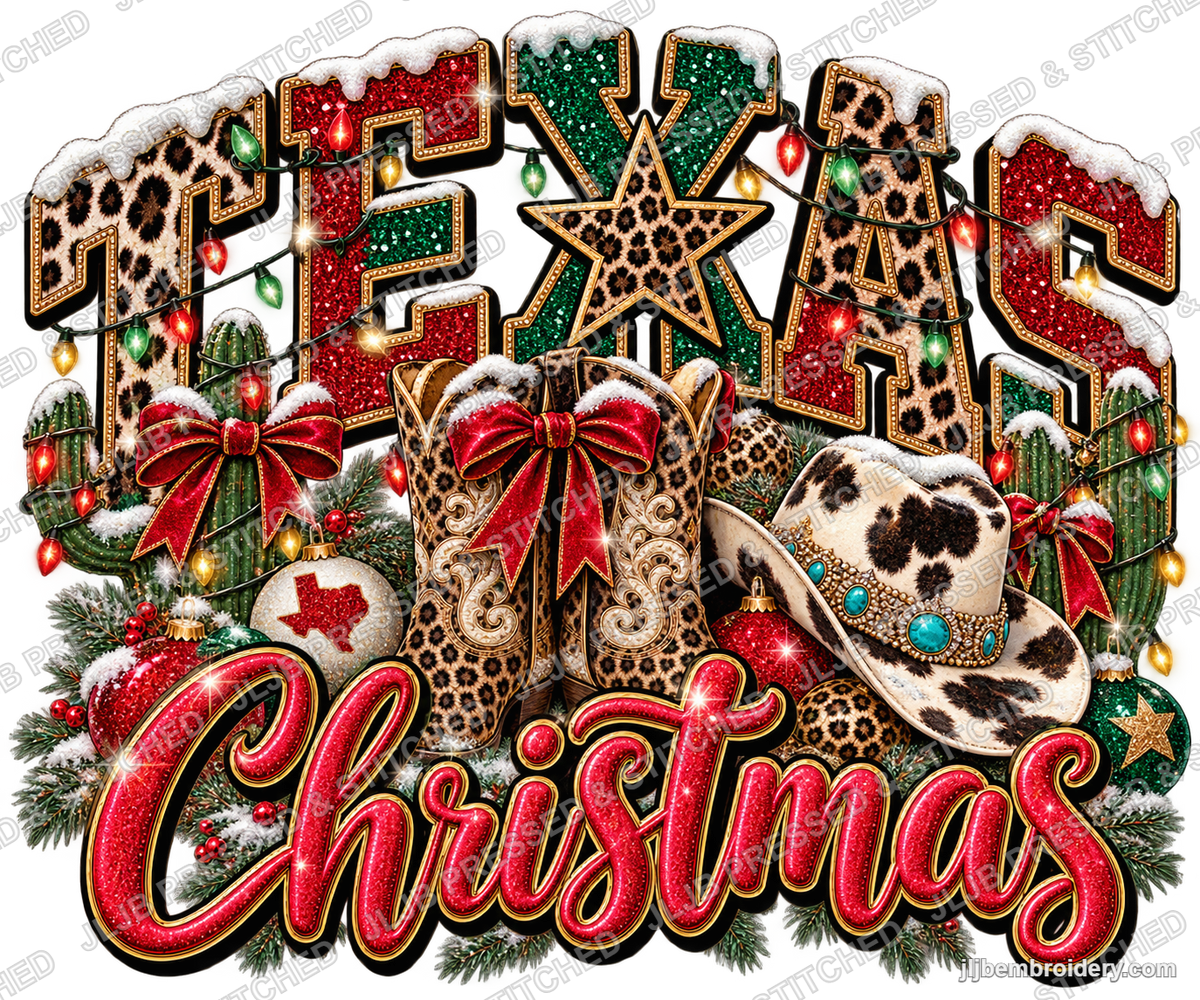 Texas Christmas — Ready-to-Press DTF Transfer