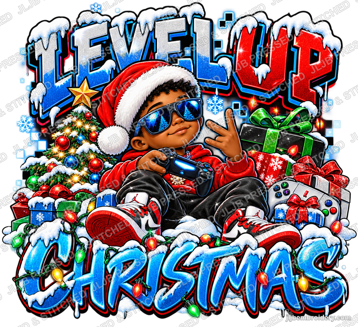 Level Up Christmas — Ready-to-Press DTF Transfer