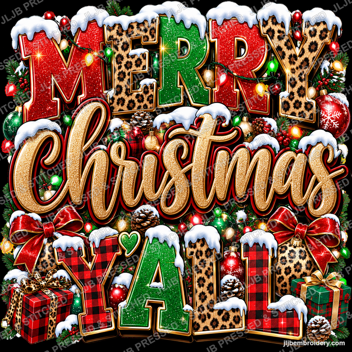 Merry Christmas Y'all — Ready-to-Press DTF Transfer