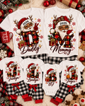 Santa initial and name family design with coordinating baby bodysuit
